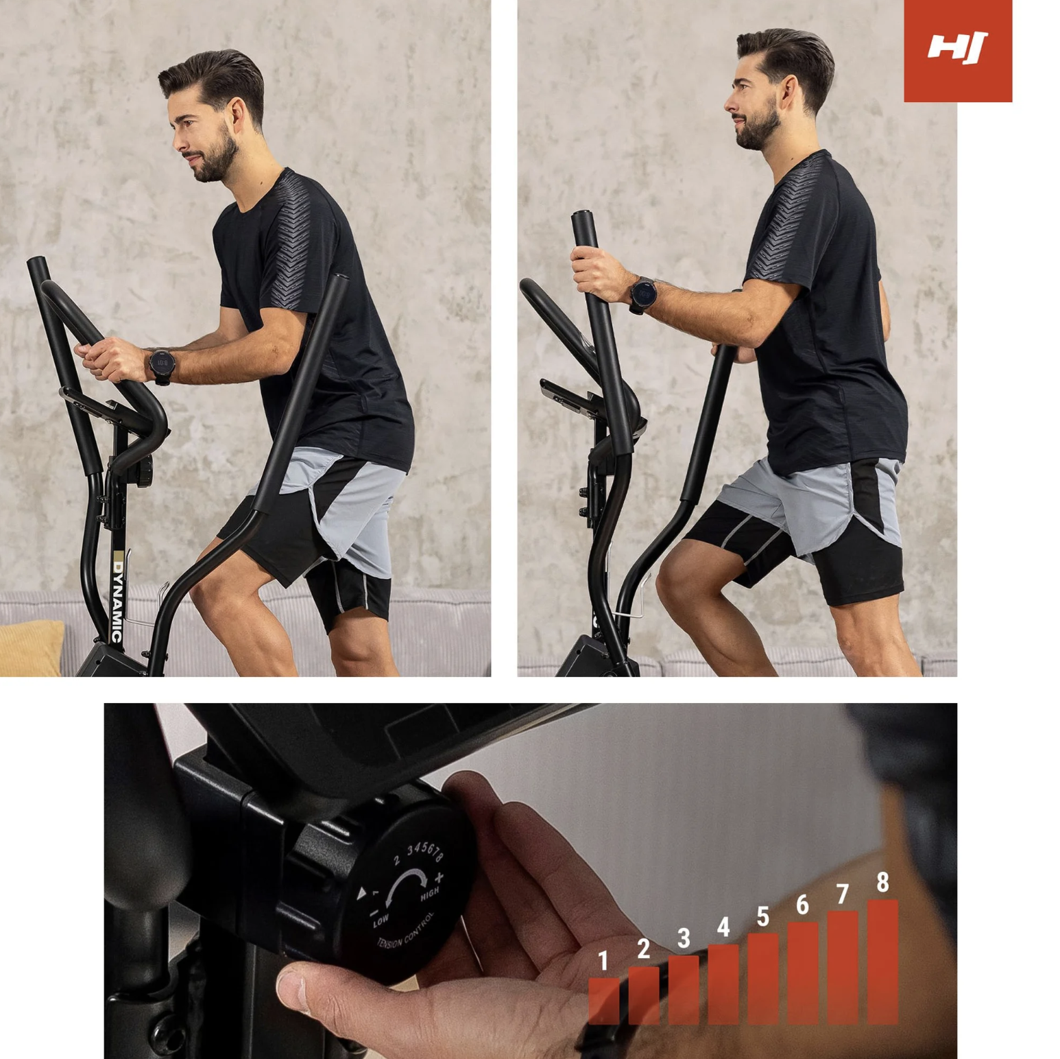 Орбітрек магнітний Hop-Sport HS-450B Dynamic чорно-золотистий — мініатюра 10