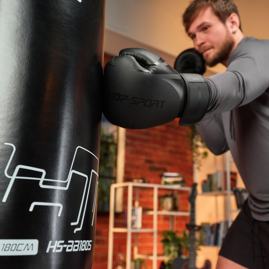 Боксерські рукавиці Hop-Sport HS-BG12 12oz чорні — фото 2