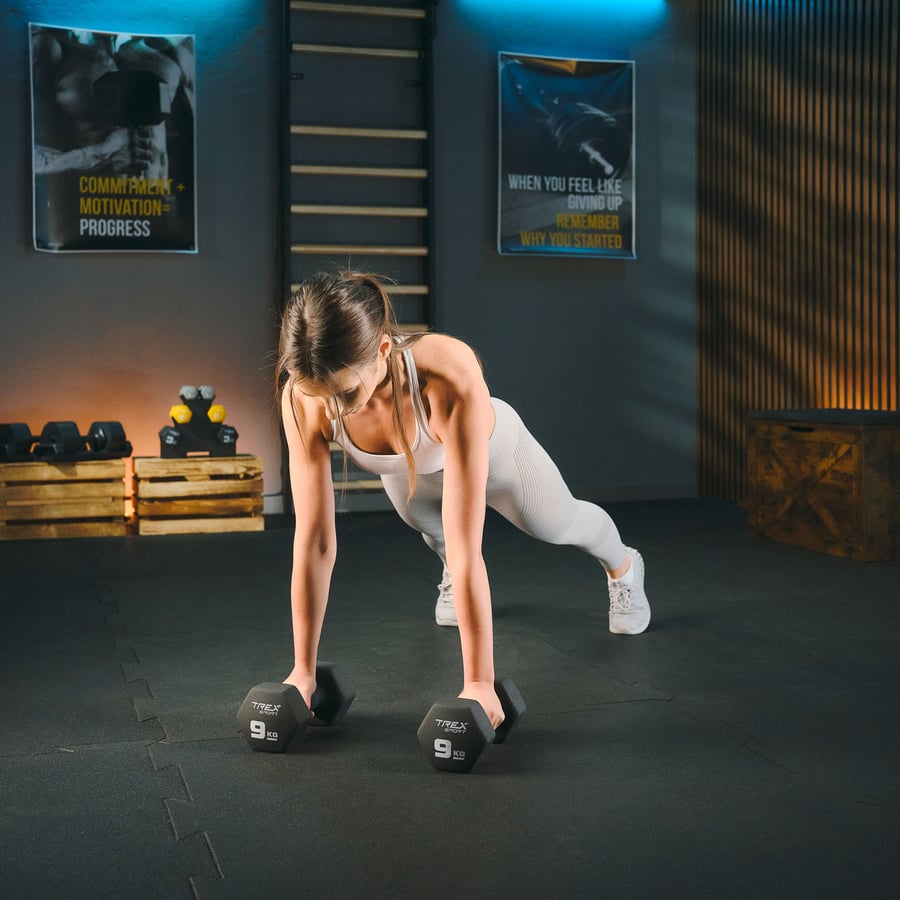 Гантелі для фітнесу неопренові TREX Sport TX-090VD 2x9кг — мініатюра 8