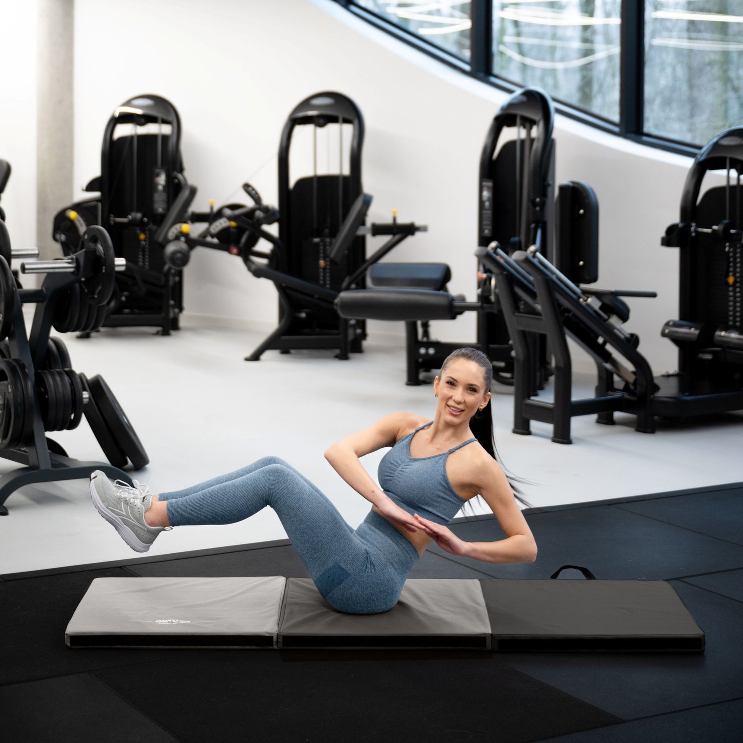 Мат гімнастичний твердий Gymtek 5см сірий — фото 2