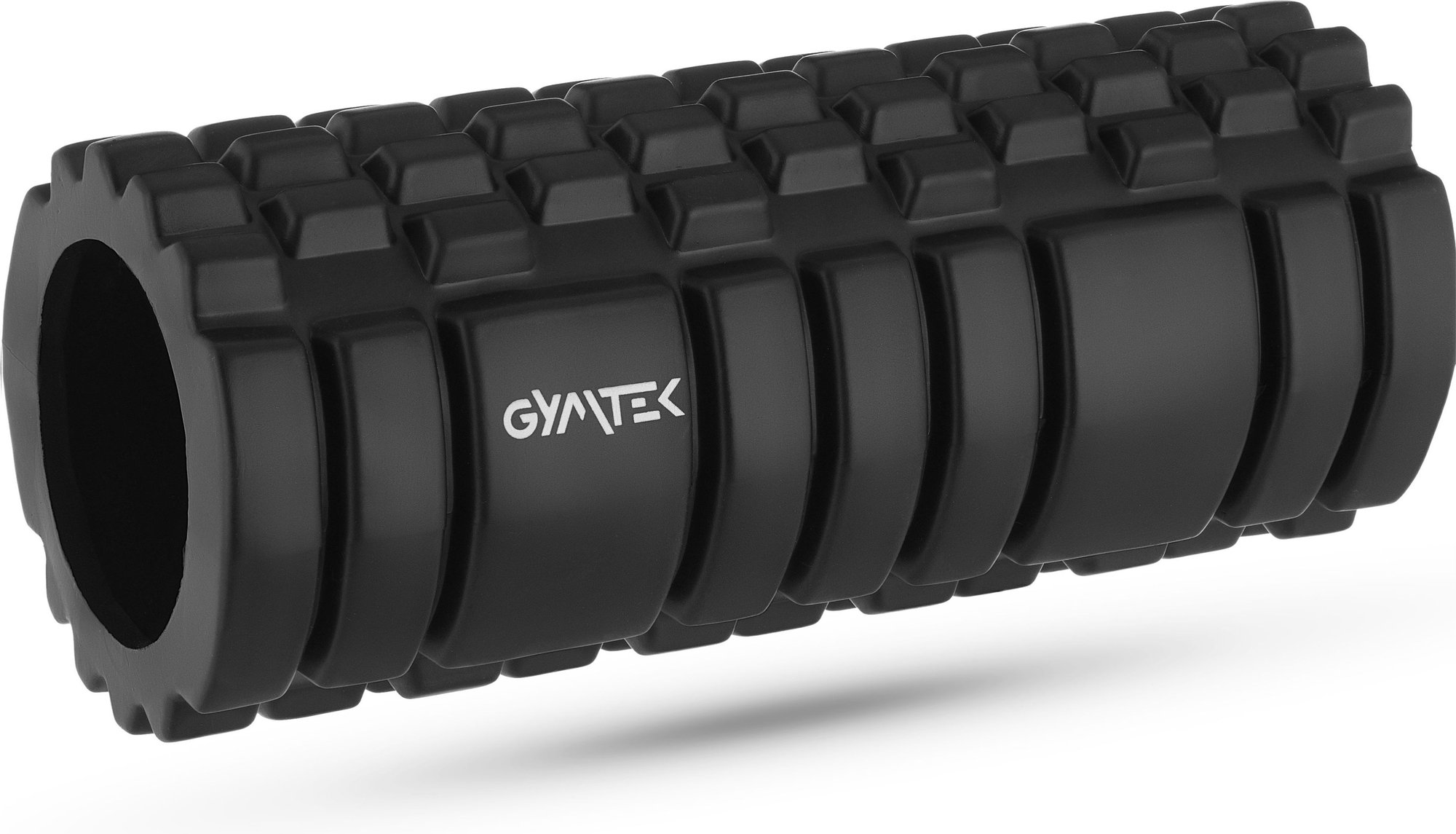 Масажний ролик Gymtek для йоги та фітнесу EVA 33*14см чорно-білий — фото 1