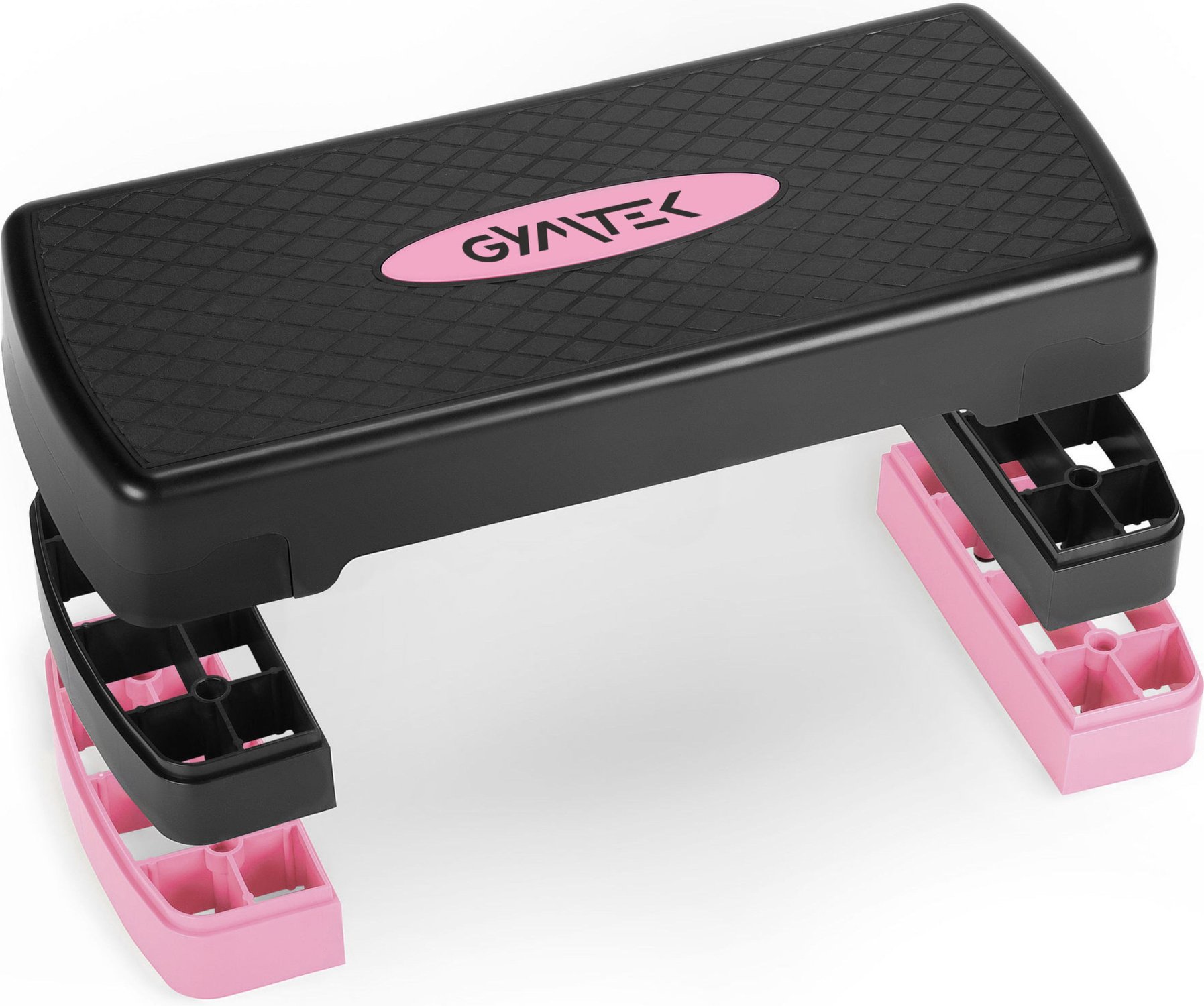 Степ-платформа Gymtek 3-х рівнева чорно-рожева — фото 2