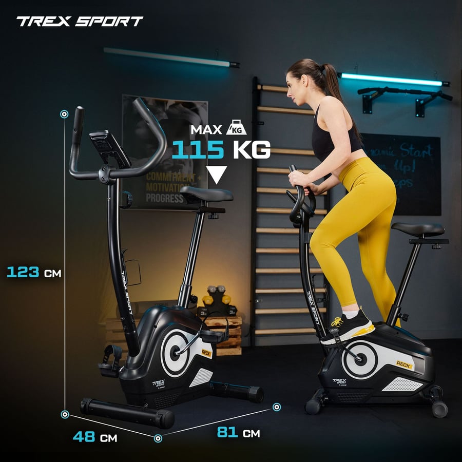 Велотренажер Trex Sport TX-400MB Reck магнітний чорно-білий — фото 5