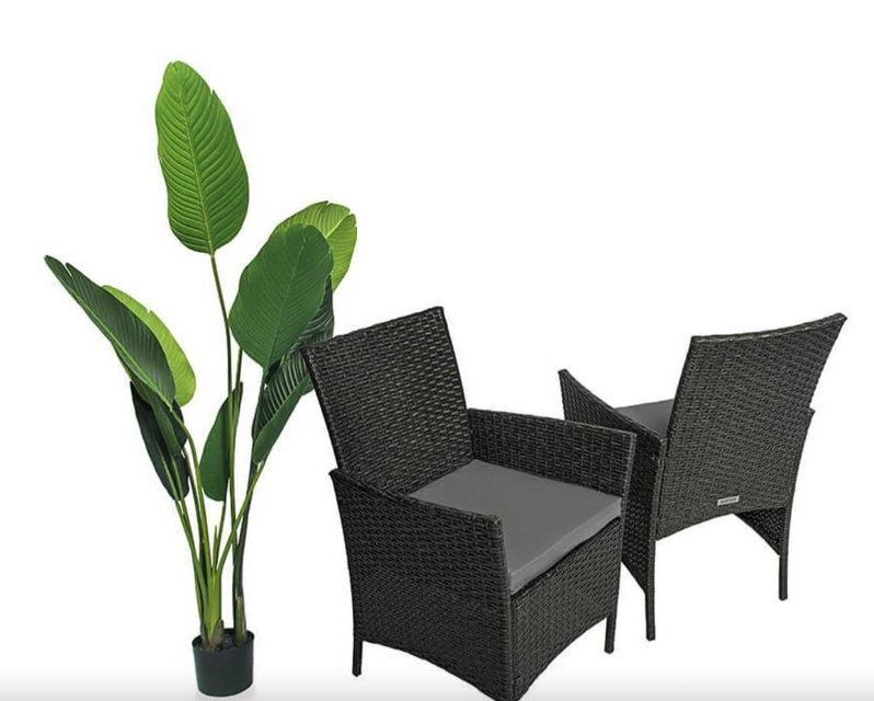 Садові меблі Outtec LUXURY стіл та 2 стільці чорно-графітові — фото 2