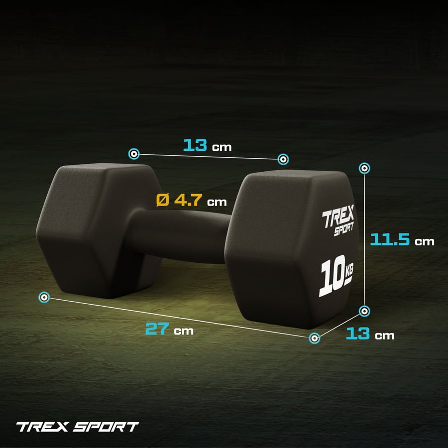 Гантелі для фітнесу неопренові TREX Sport TX-100VD 2x10кг — фото 3