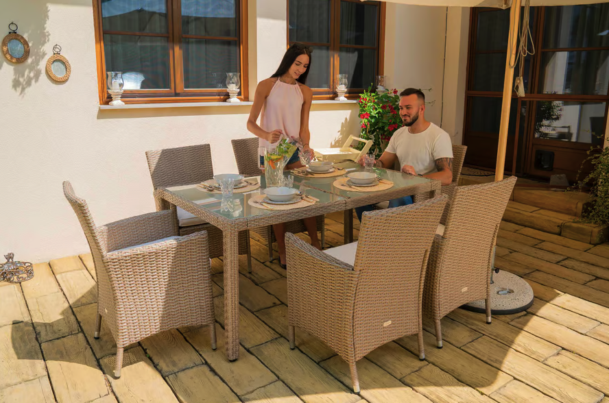 Садові меблі Di Volio VERONA 6+1 бежево-кремові — фото 3