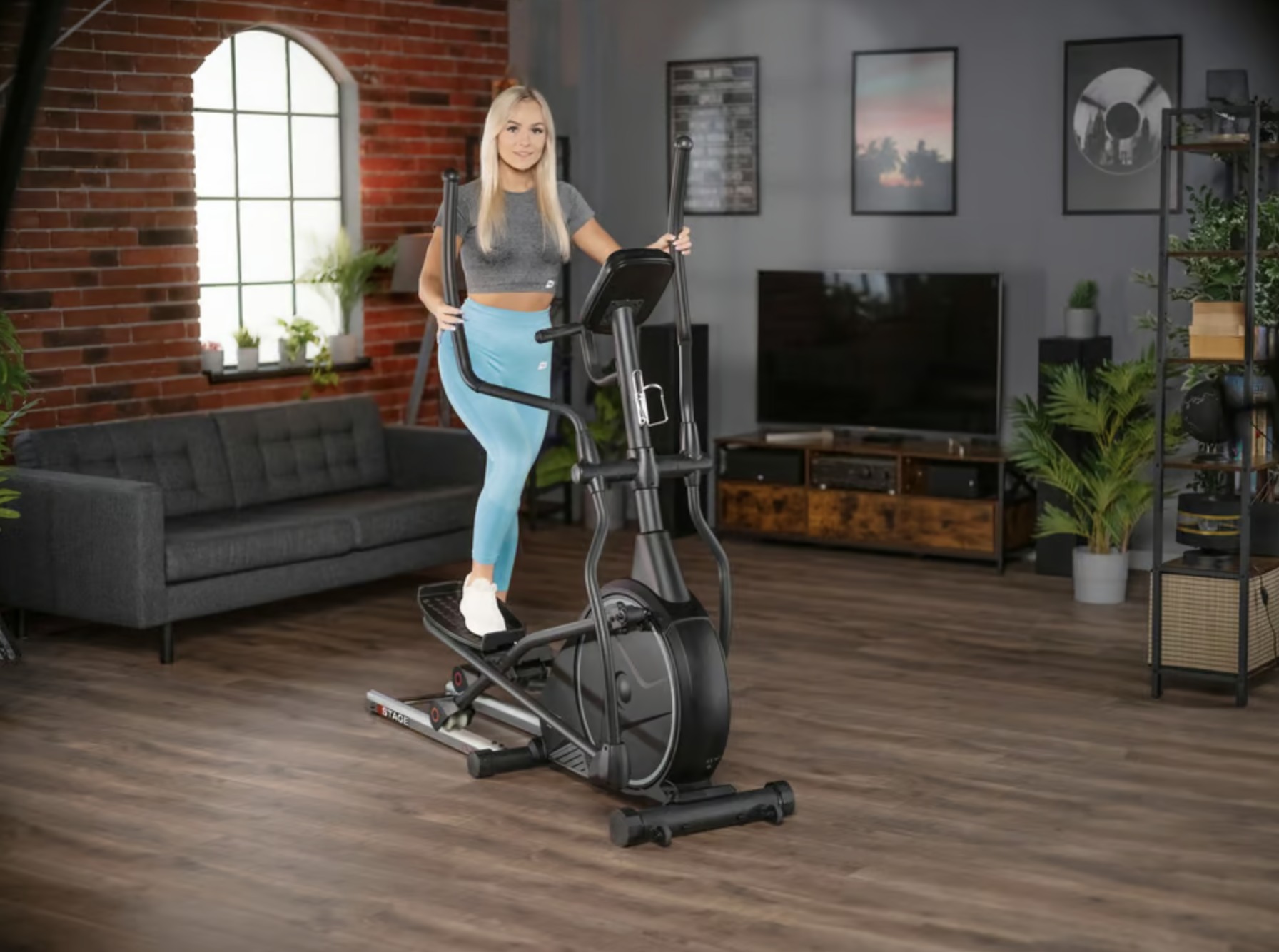 Орбітрек Hop-Sport HS-160CF Stage електромагнітний сірий — фото 2