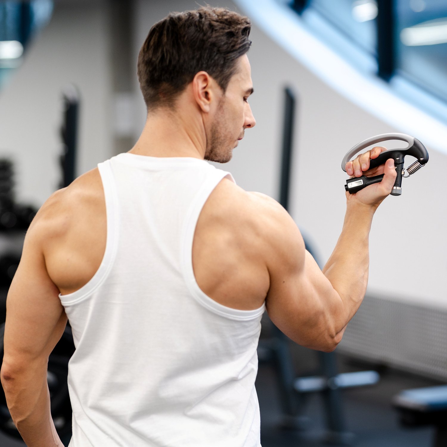 Еспандер регульований Gymtek 10-100кг з лічильником сіро-чорний — мініатюра 7