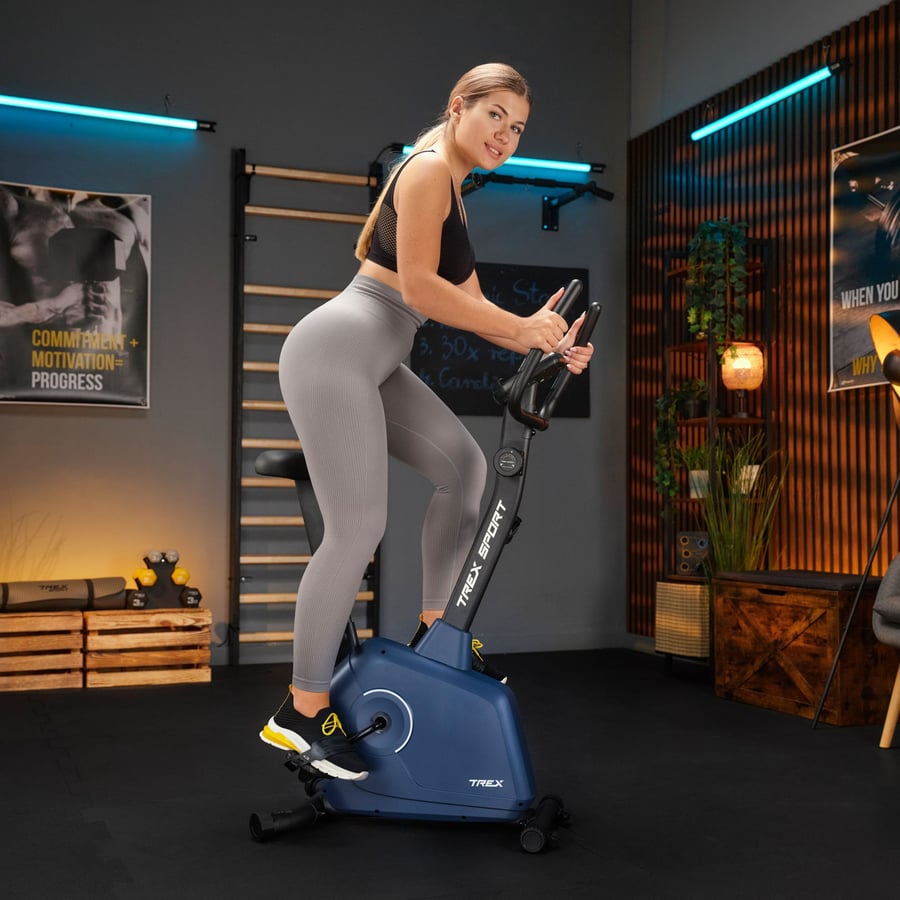 Велотренажер Trex Sport TX-380MB Rigon магнітний темно-синій — мініатюра 10