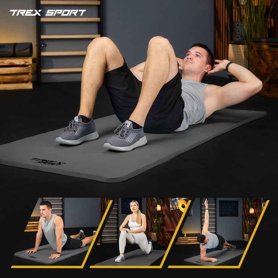 Коврик для йоги Trex Sport TX-029NGM NBR 2см 190х80 сірий — фото 5