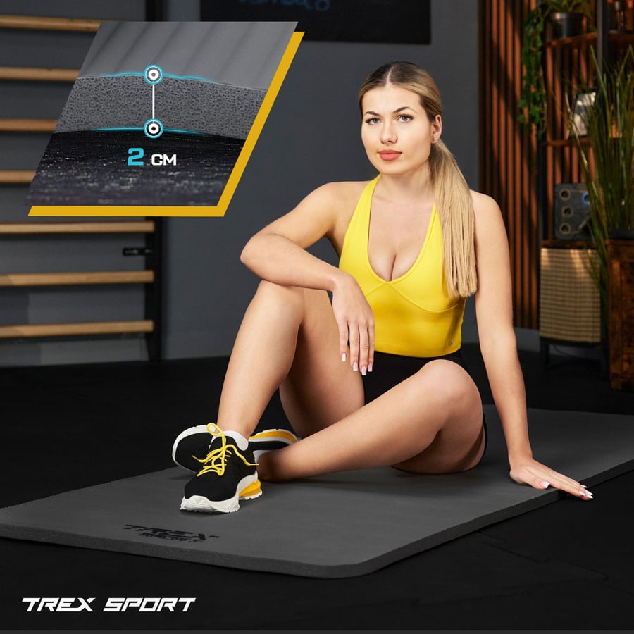 Коврик для йоги Trex Sport TX-029NGM NBR 2см 190х80 сірий — фото 3