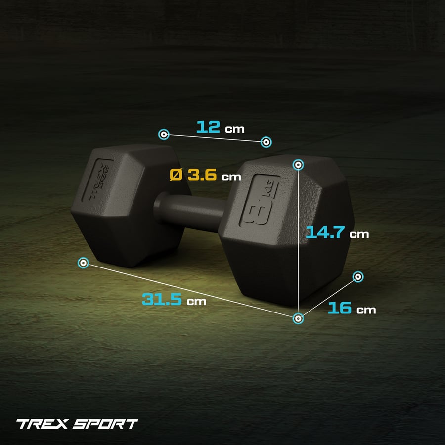 Гантелі для фітнесу композитні TREX Sport TX-008CD 2x8кг — фото 2